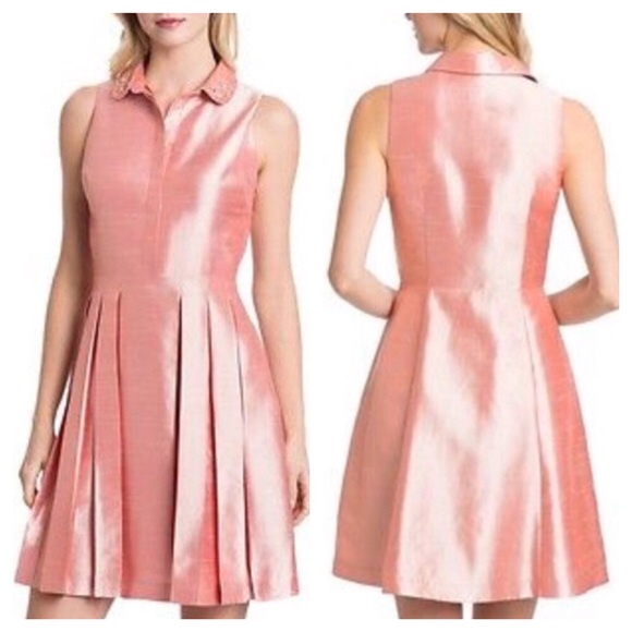 belle badgley mischka beaded neck chiffon dress